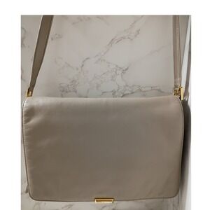 LAURA SCOTT  Beige Leather Shoulder Bag - EUC